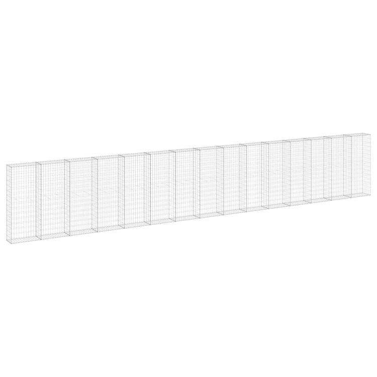 VidaXL Schanskorfmuur met deksels 900x30x150 cm gegalvaniseerd staal