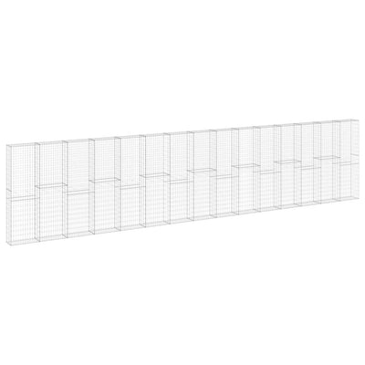 VidaXL Schanskorfmuur met deksels 900x30x200 cm gegalvaniseerd staal
