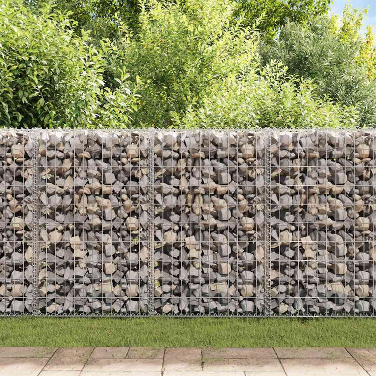 Vidaxl schanskorfmuur met deksels 300x30x100 cm gegalvaniseerd staal