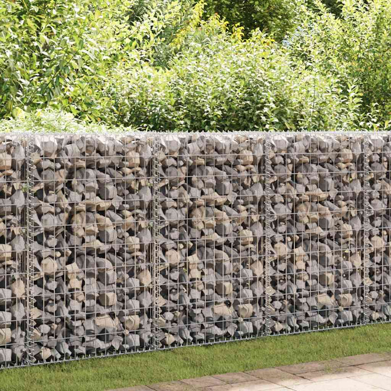 Vidaxl schanskorfmuur met deksels 300x30x100 cm gegalvaniseerd staal