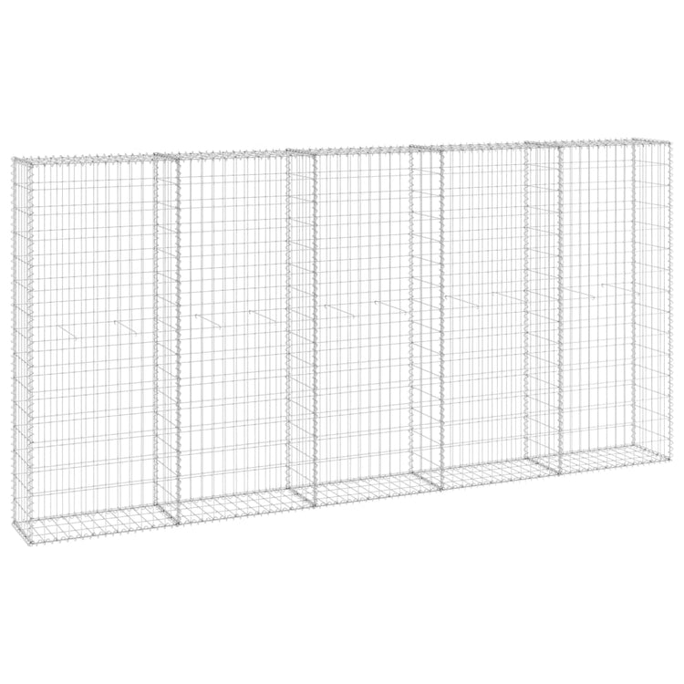 VidaXL Schanskorfmuur met deksels 300x30x150 cm gegalvaniseerd staal