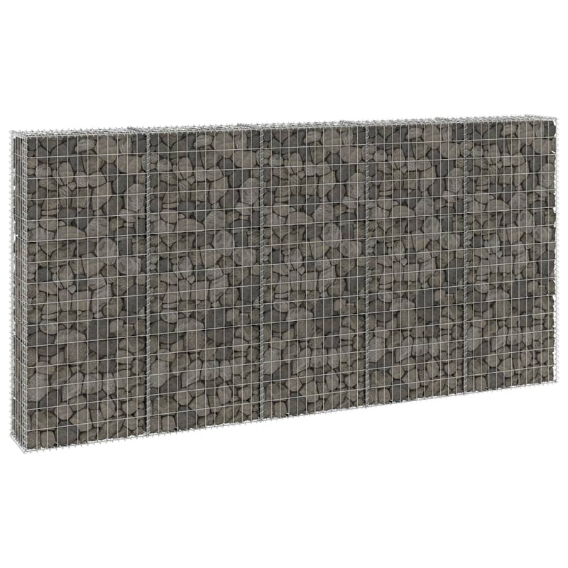 VidaXL Schanskorfmuur met deksels 300x30x150 cm gegalvaniseerd staal