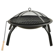 Vidaxl vuurschaal en barbecue 2-in-1 met pook 56x56x49 cm staal - afbeelding 2