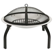 Vidaxl vuurschaal en barbecue 2-in-1 met pook 56x56x49 cm rvs - afbeelding 3