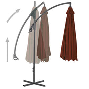 Vidaxl zweefparasol met stalen paal 250x250 cm terracottakleurig - afbeelding 2