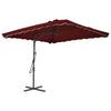 Vidaxl parasol met stalen paal 250x250x230 cm bordeauxrood
