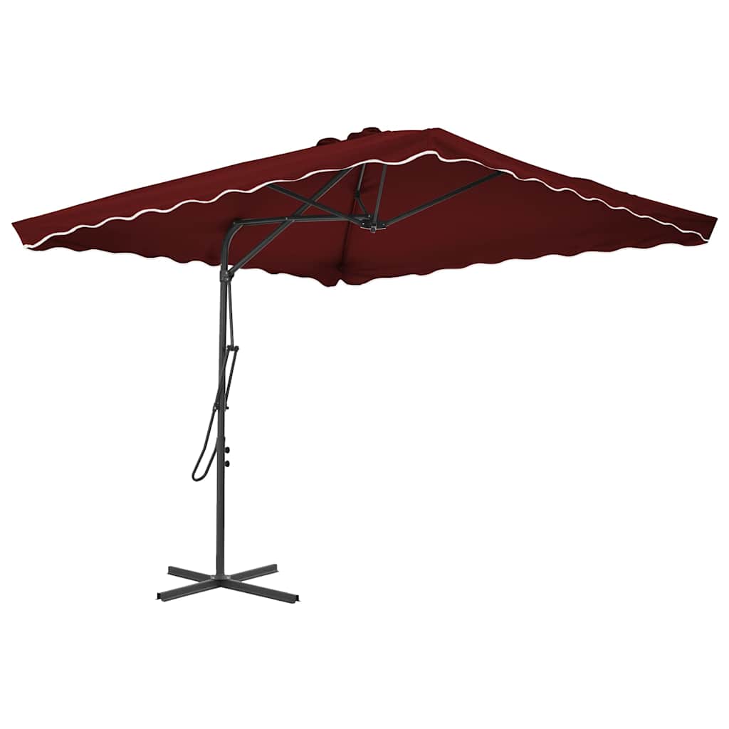Vidaxl parasol met stalen paal 250x250x230 cm bordeauxrood