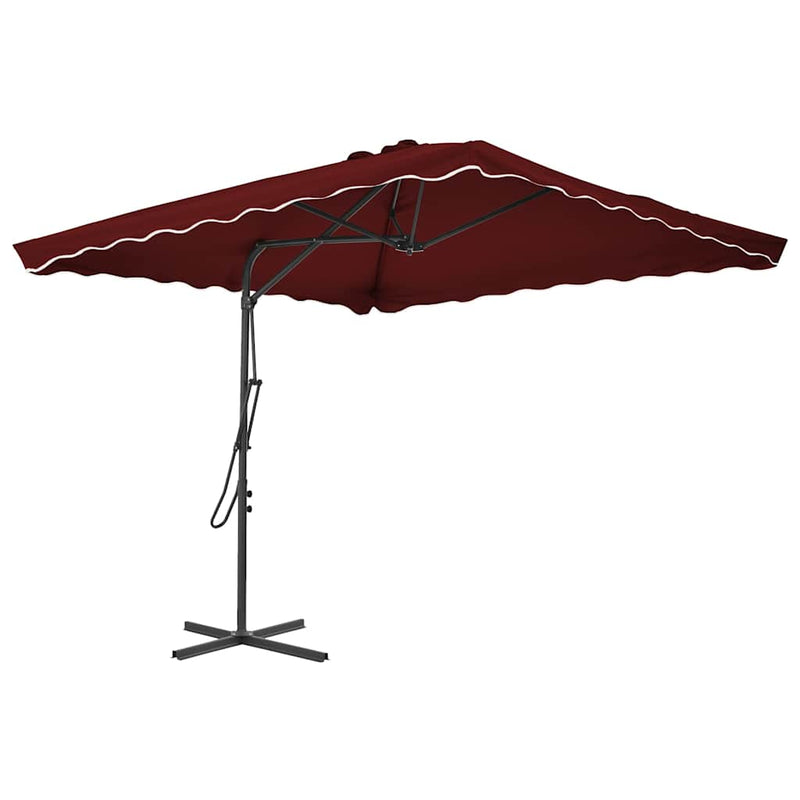 Vidaxl parasol met stalen paal 250x250x230 cm bordeauxrood