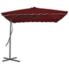 Vidaxl parasol met stalen paal 250x250x230 cm bordeauxrood