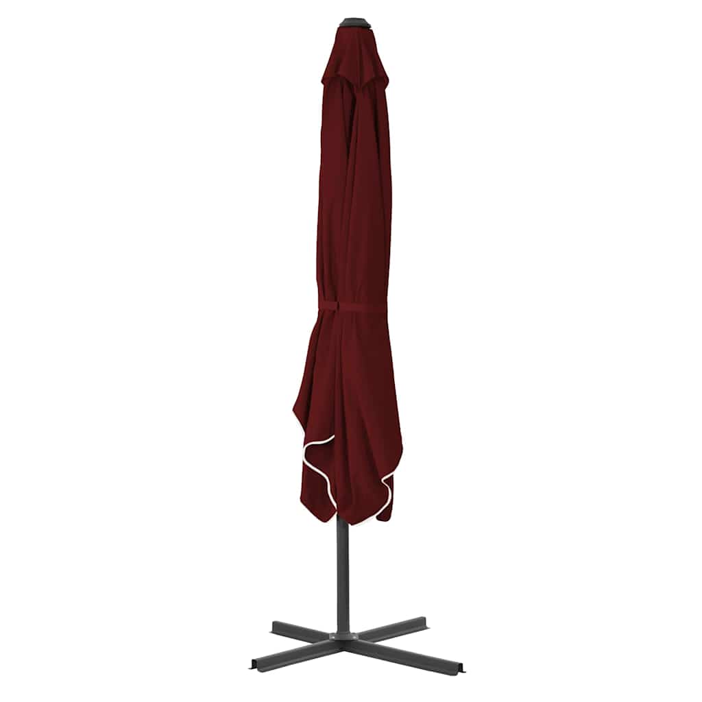 Vidaxl parasol met stalen paal 250x250x230 cm bordeauxrood