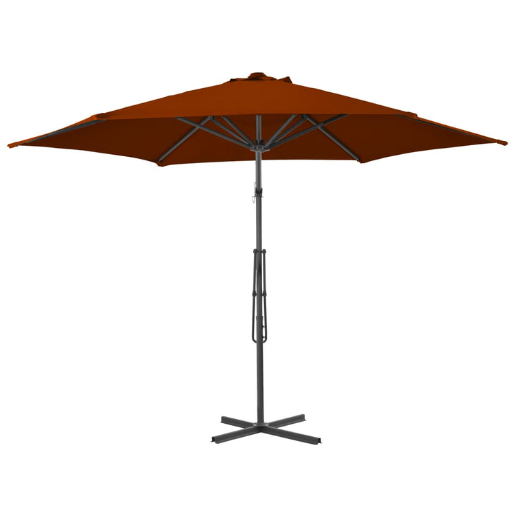 Vidaxl parasol met stalen paal 300x230 cm terracottakleurig