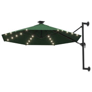 Vidaxl wandparasol met led's 300 cm groen - afbeelding 2
