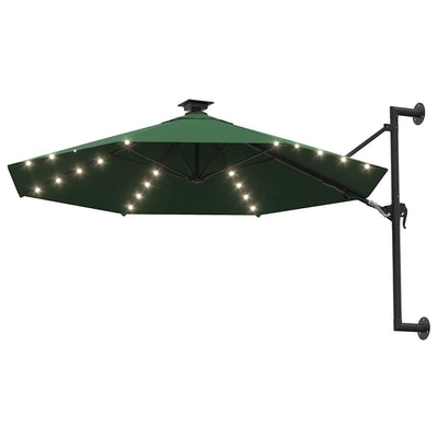 Vidaxl wandparasol met led's 300 cm groen