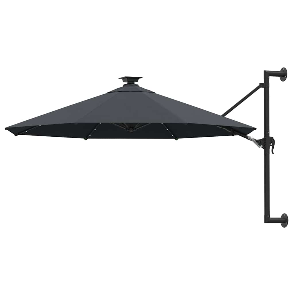 Vidaxl wandparasol met led's 300 cm antracietkleurig