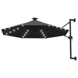Vidaxl wandparasol met led's 300 cm antracietkleurig - afbeelding 2