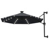 Vidaxl wandparasol met led's 300 cm antracietkleurig