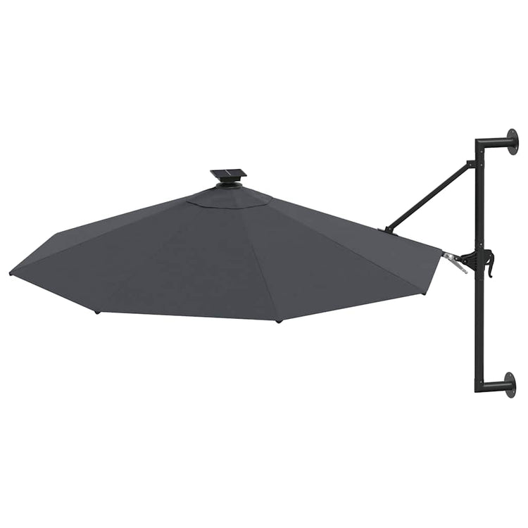 Vidaxl wandparasol met led's 300 cm antracietkleurig
