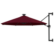 Vidaxl wandparasol met led's 300 cm bordeauxrood - afbeelding 1