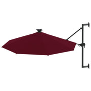 Vidaxl wandparasol met led's 300 cm bordeauxrood - afbeelding 3