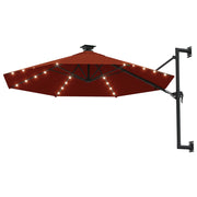 Vidaxl wandparasol met led's 300 cm terracottakleurig - afbeelding 2