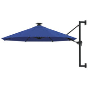 Vidaxl wandparasol met led's 300 cm blauw - afbeelding 1