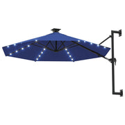 Vidaxl wandparasol met led's 300 cm blauw - afbeelding 2
