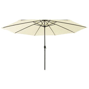 Vidaxl parasol met led-verlichting 400 cm zandkleurig - afbeelding 1