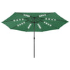 Vidaxl parasol met led-verlichting 400 cm groen