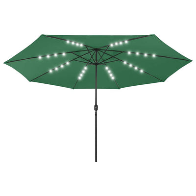 Vidaxl parasol met led-verlichting 400 cm groen