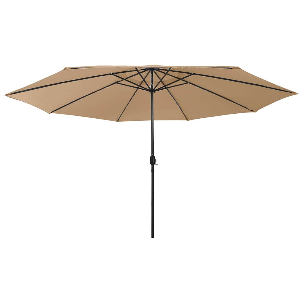 Vidaxl parasol met led-verlichting 400 cm taupe