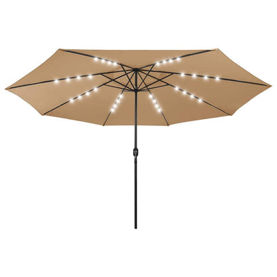 Vidaxl parasol met led-verlichting 400 cm taupe