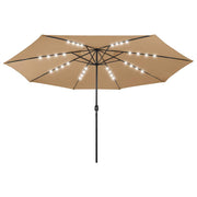 Vidaxl parasol met led-verlichting 400 cm taupe - afbeelding 2
