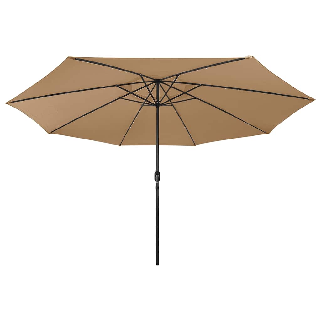 Vidaxl parasol met led-verlichting 400 cm taupe