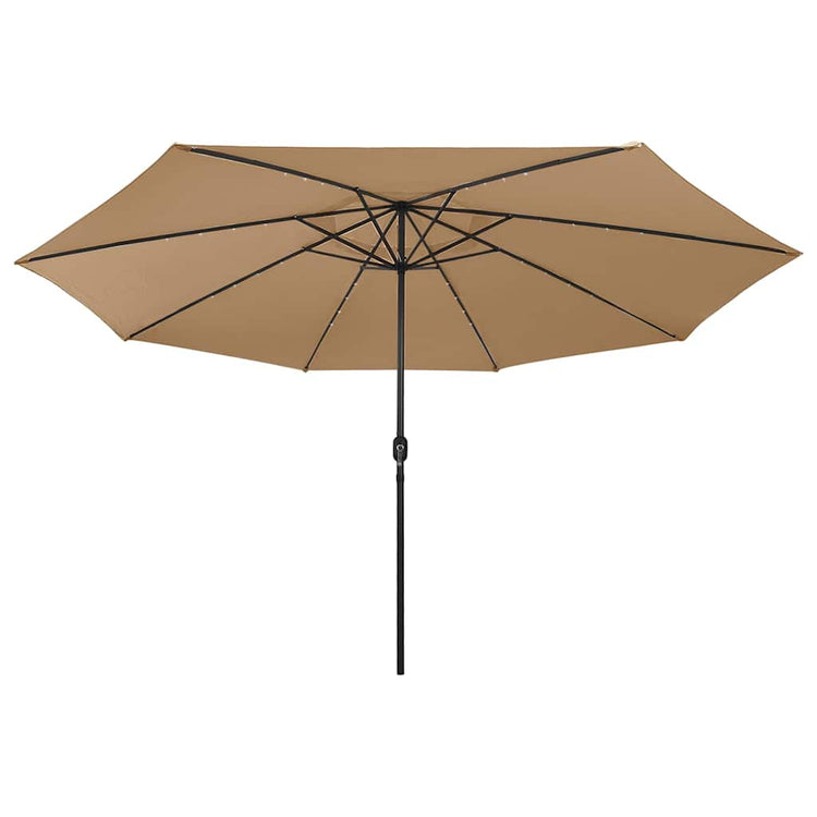 Vidaxl parasol met led-verlichting 400 cm taupe