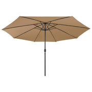 Vidaxl parasol met led-verlichting 400 cm taupe - afbeelding 3