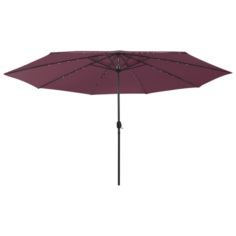 Vidaxl parasol met led-verlichting 400 cm bordeauxrood