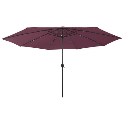 Vidaxl parasol met led-verlichting 400 cm bordeauxrood