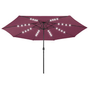 Vidaxl parasol met led-verlichting 400 cm bordeauxrood - afbeelding 2