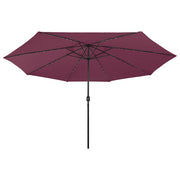 Vidaxl parasol met led-verlichting 400 cm bordeauxrood - afbeelding 3