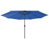 Vidaxl parasol met led-verlichting 400 cm azuurblauw - afbeelding 1