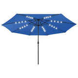 Vidaxl parasol met led-verlichting 400 cm azuurblauw - afbeelding 2