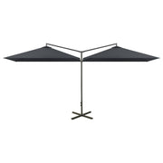 Vidaxl parasol dubbel met stalen paal 600x300 cm antracietkleurig - afbeelding 2