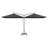 Vidaxl parasol dubbel met stalen paal 600x300 cm antracietkleurig