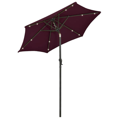 Vidaxl parasol met led-verlichting 200x211 cm aluminium bordeauxrood