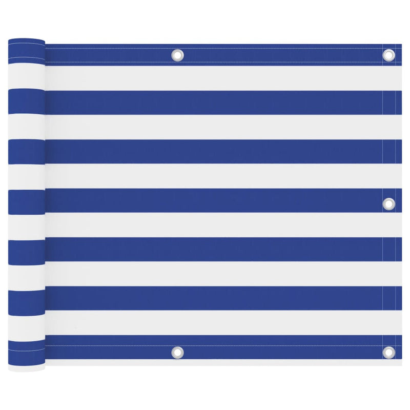Vidaxl balkonscherm 75x300 cm oxford stof wit en blauw