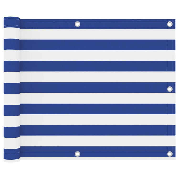 Vidaxl balkonscherm 75x400 cm oxford stof wit en blauw