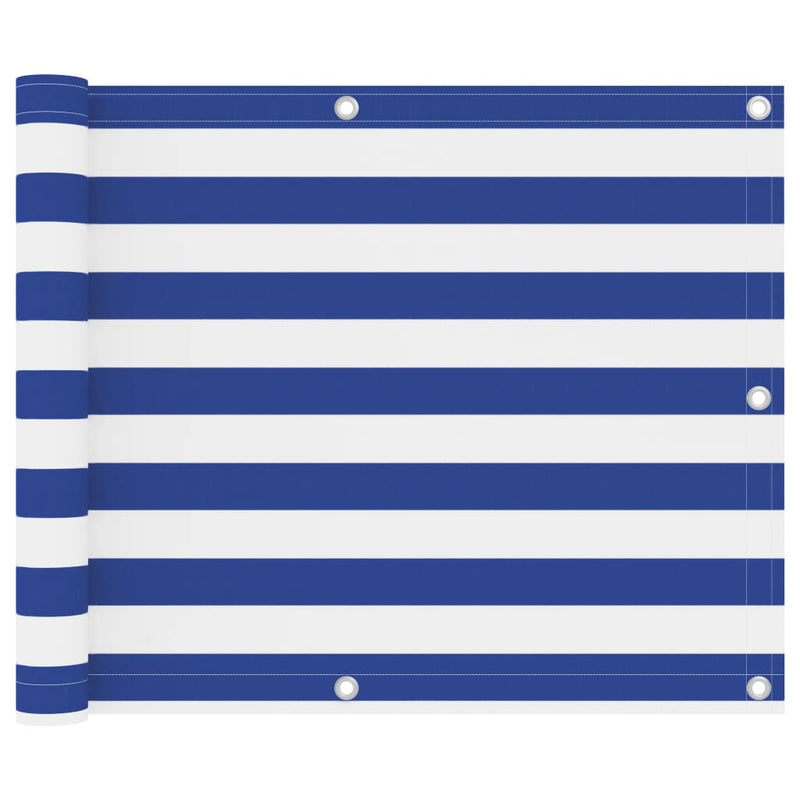 Vidaxl balkonscherm 75x400 cm oxford stof wit en blauw