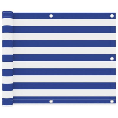 Vidaxl balkonscherm 75x600 cm oxford stof wit en blauw