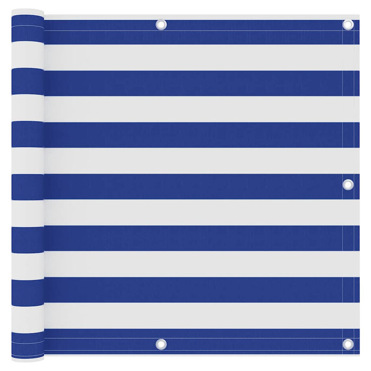 Vidaxl balkonscherm 90x500 cm oxford stof wit en blauw