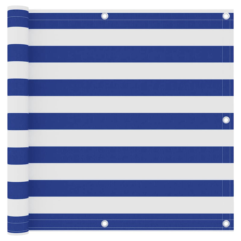 Vidaxl balkonscherm 90x500 cm oxford stof wit en blauw